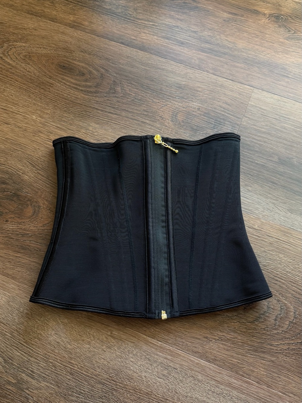 SHAPSHE Black Waist Trainer Corset Shapewear Zip Hook Size Small